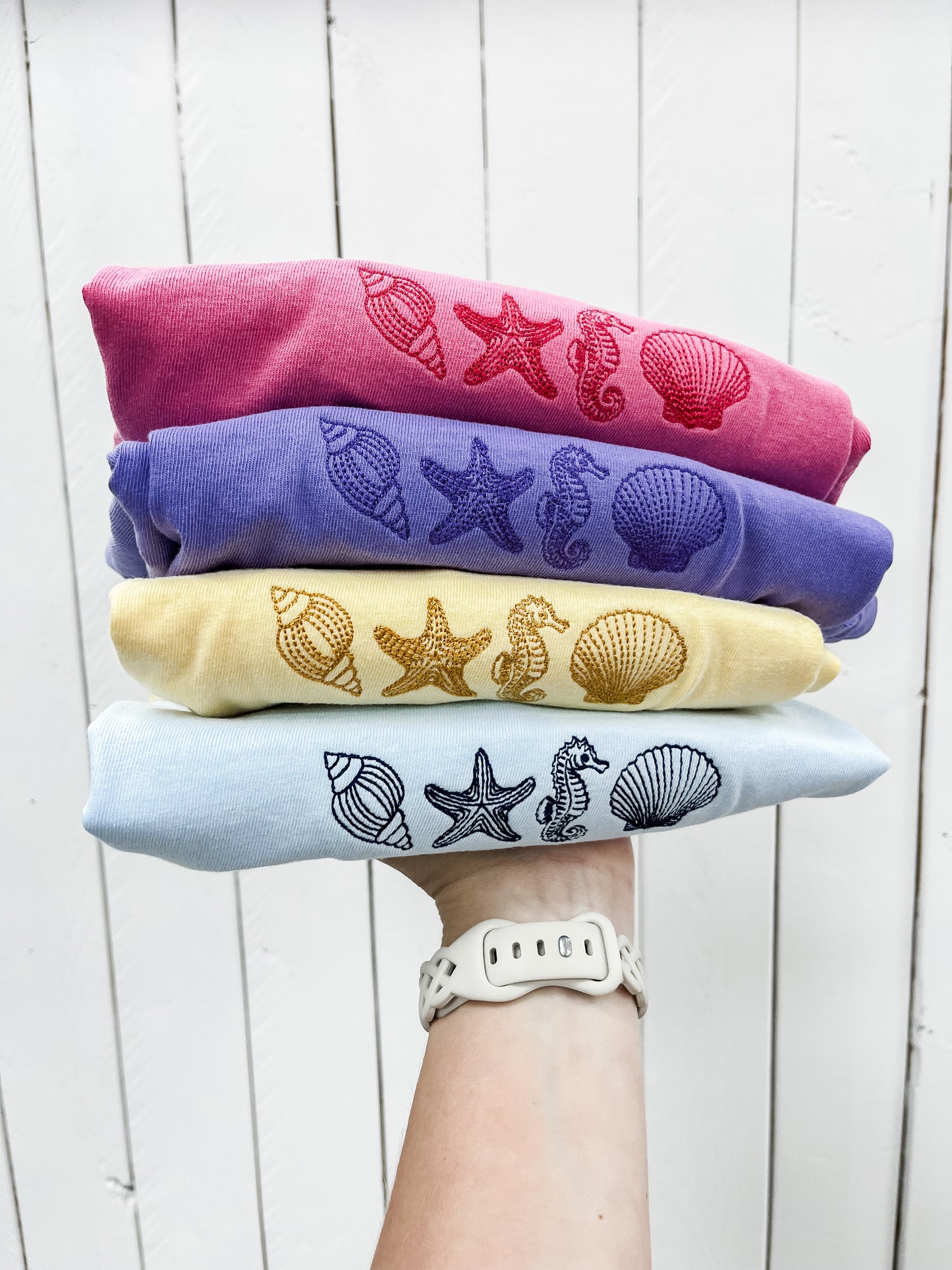Embroidered Beach Icons Tee