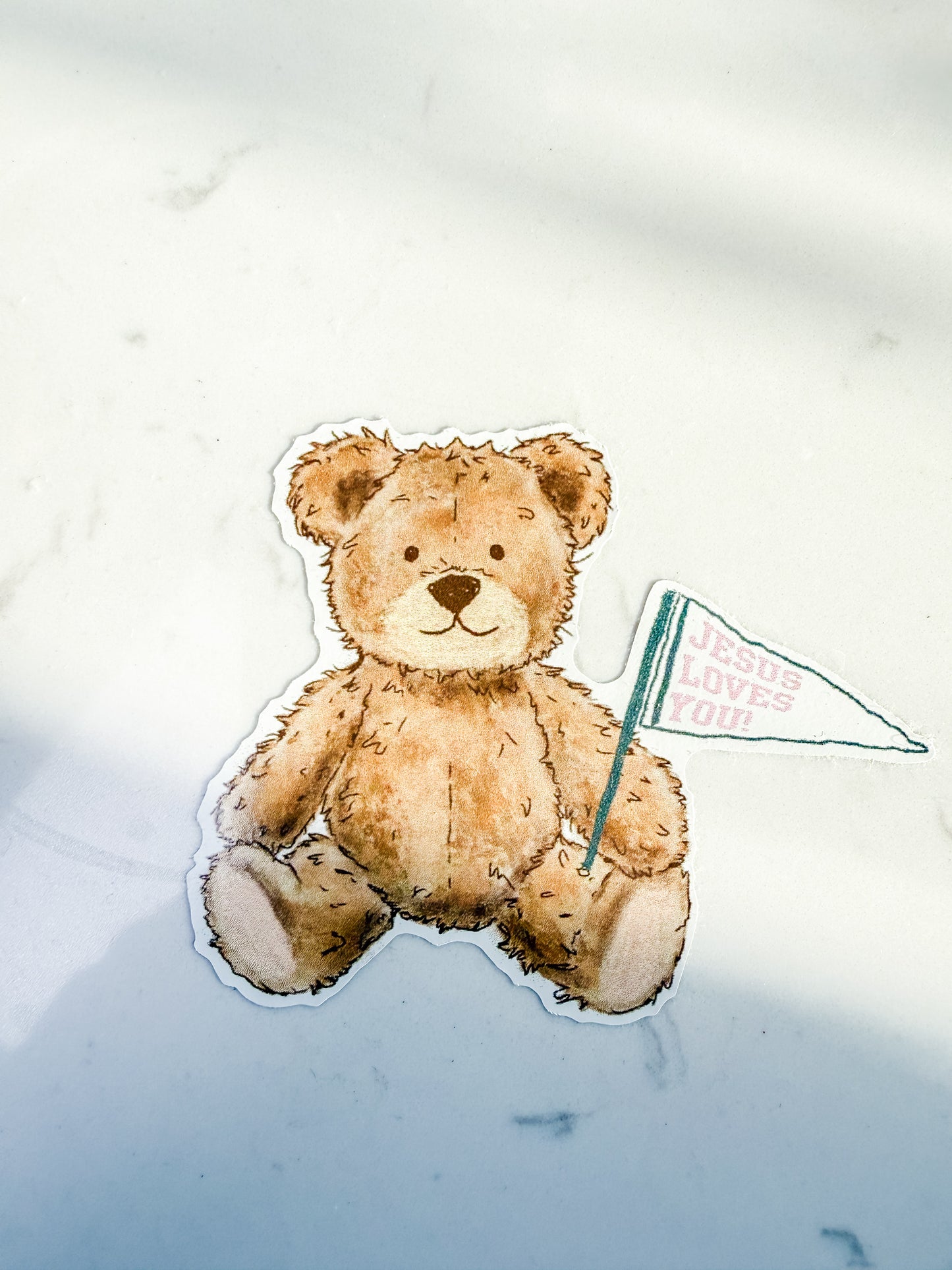 Jesus Loves You Bear Sticker