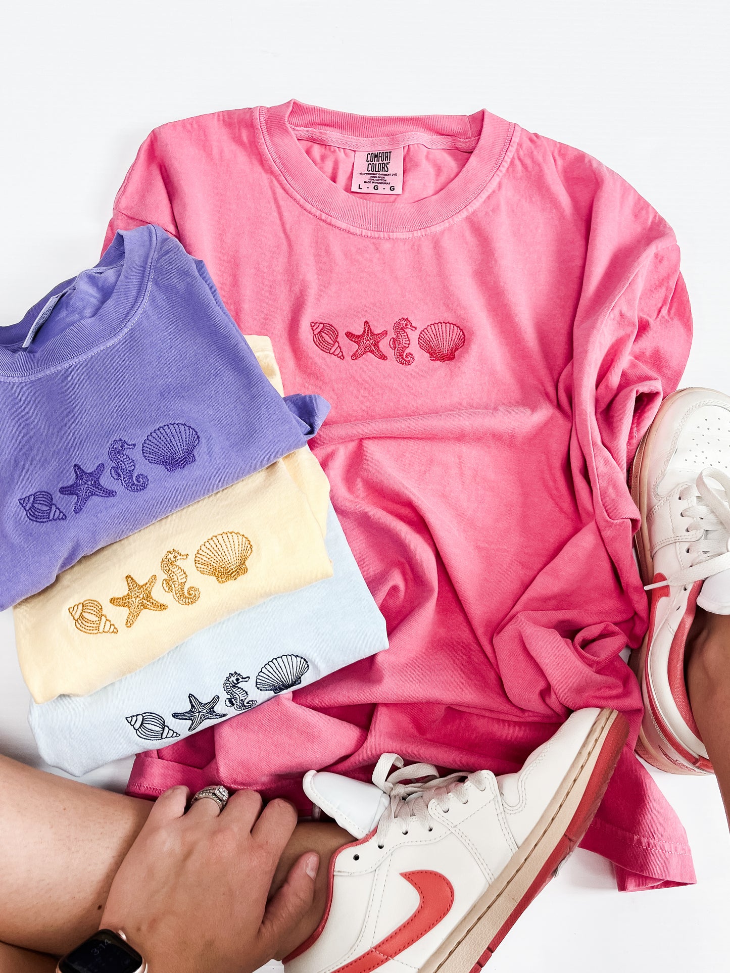 Embroidered Beach Icons Tee
