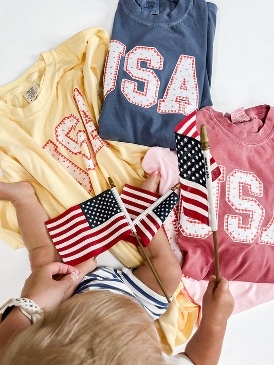 Cherry Gingham USA Tee