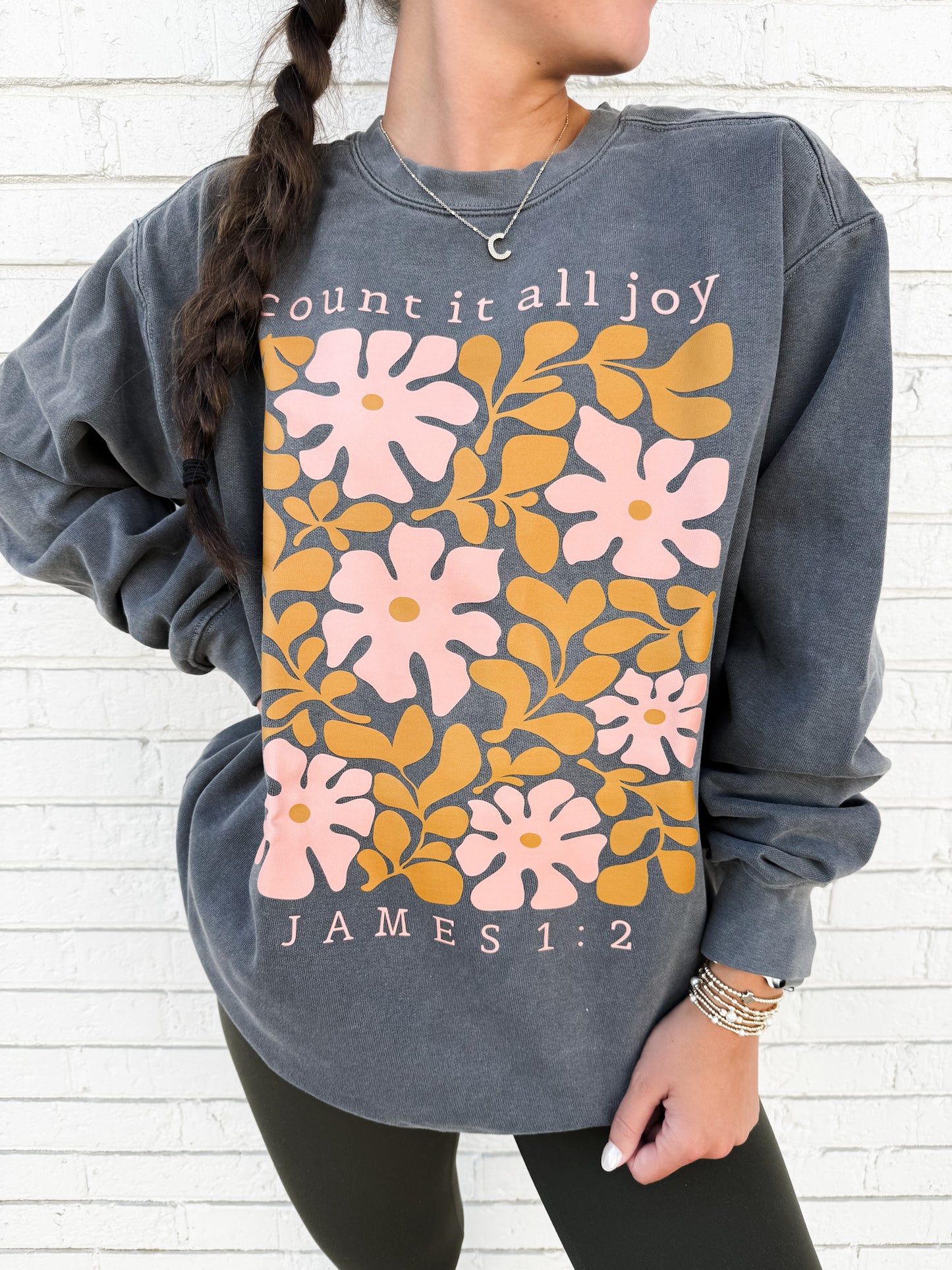 Floral Count It All Joy Comfort Colors Sweatshirt