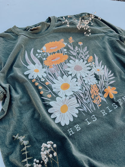 He is Risen Floral Tee