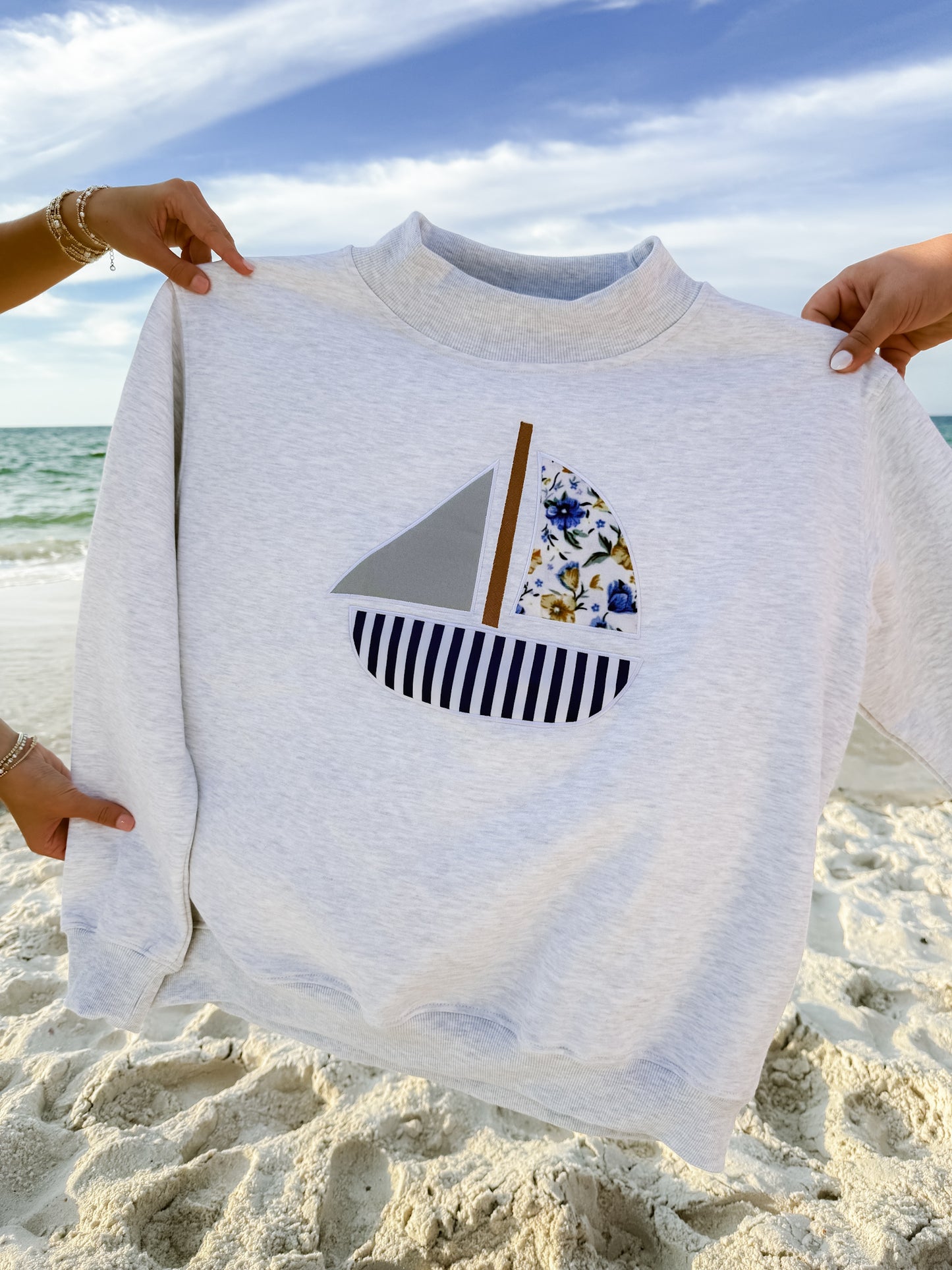 Sailboat Appliqué Sweatshirt