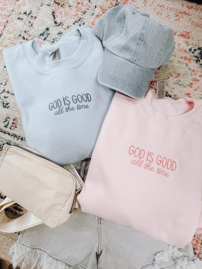 God is Good Sweatshirt Pink/Blue