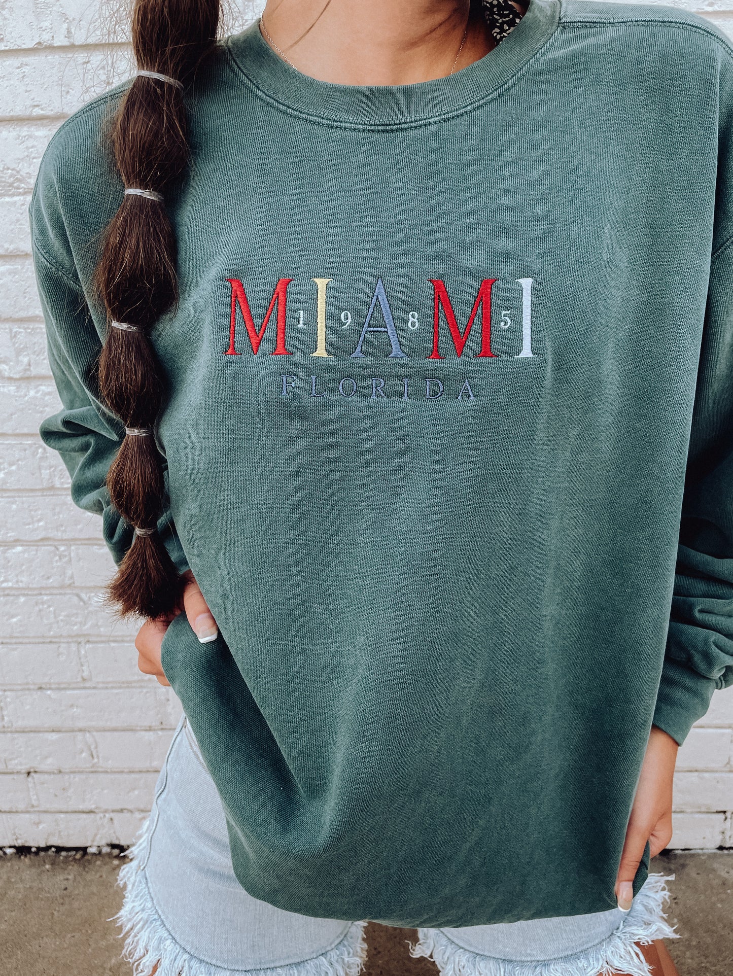 Miami Vintage Embroidered Sweatshirt