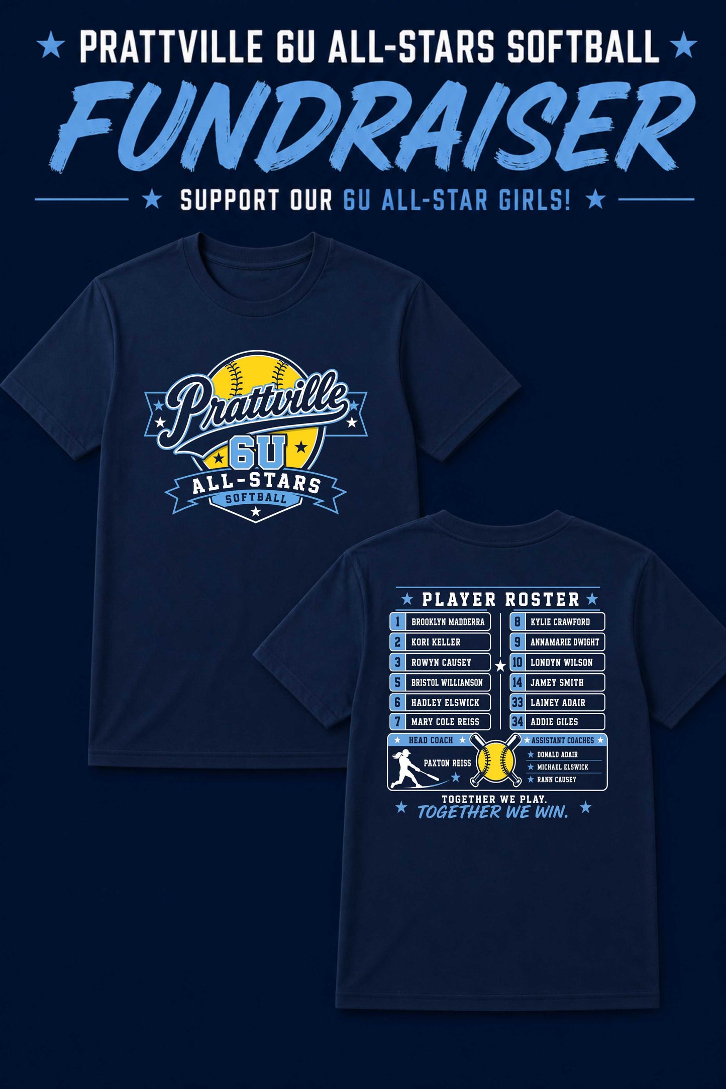 Prattville 6U Allstar Softball Fundraising Tee