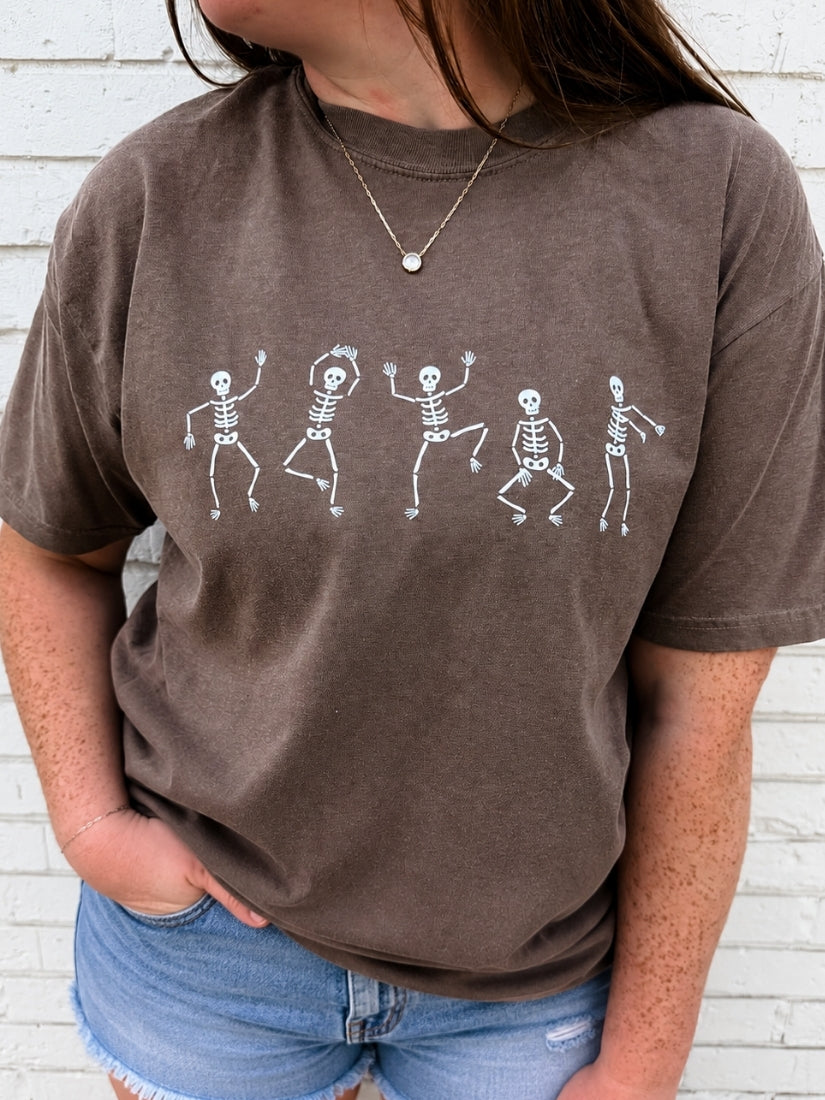 Dancing Skeletons Espresso Tee