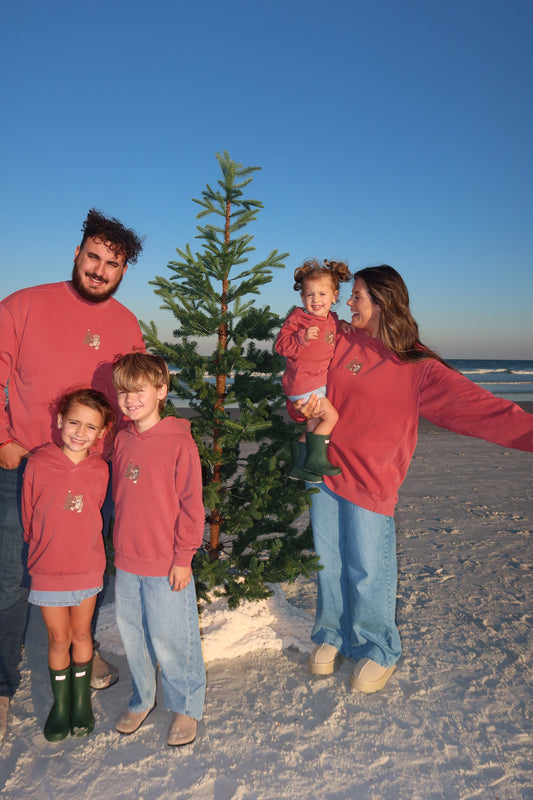 Embroidered Christmas Teddy Sweatshirt (Adult)