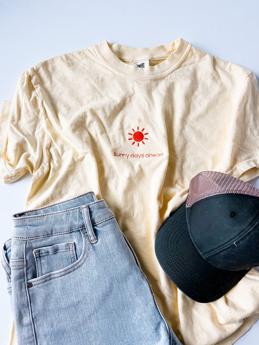 Sunny Days Ahead Embroidered Tee