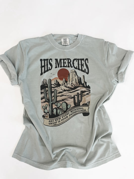 His Mercies Western Scene Tee