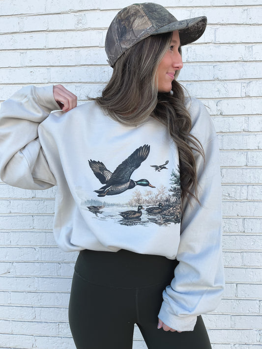 Flying Ducks Cream Sweatshirt