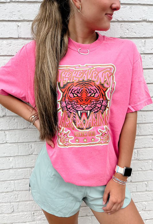 Retro Heavens Are Roaring Pink Tee