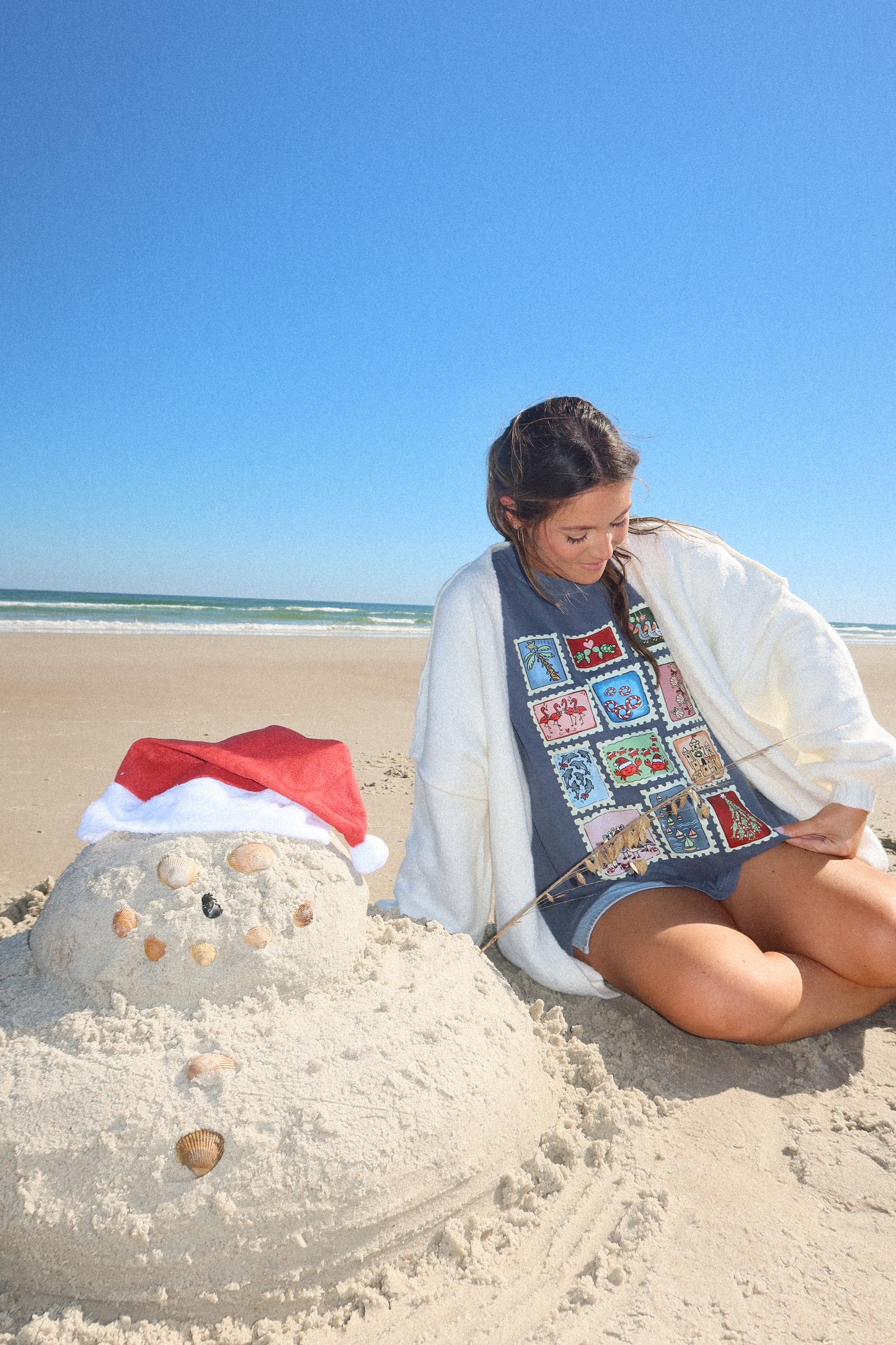 Kaci’s Holiday Beach Stamps Tee