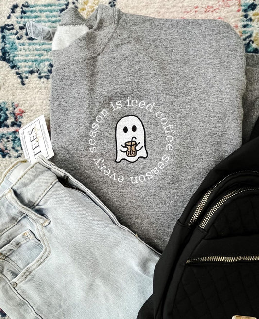 Iced Coffee Ghost Embroidered Sweatshirt