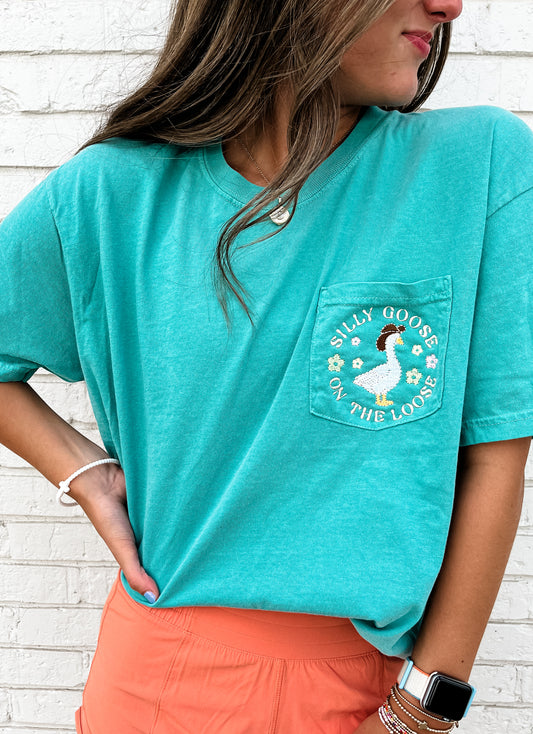 Silly Goose on the Loose Embroidered Tee