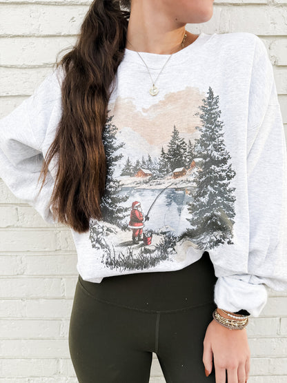 Fishing Santa Sweatshirt