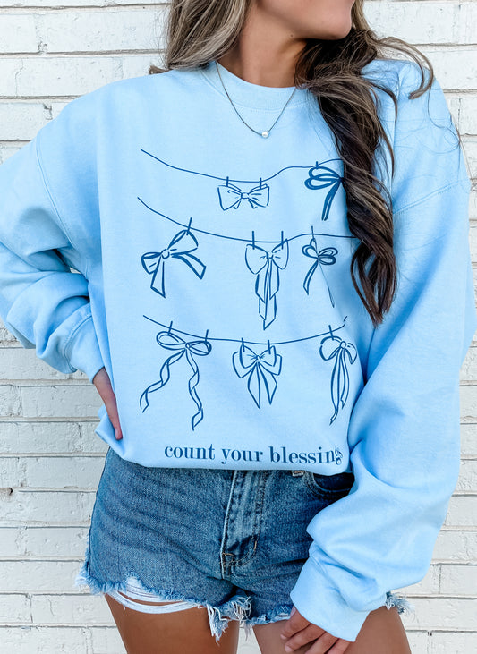 Count Your Blessings Bow Sweatshirt