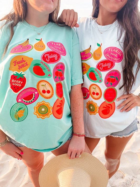 Vintage Fruit Stickers Tee
