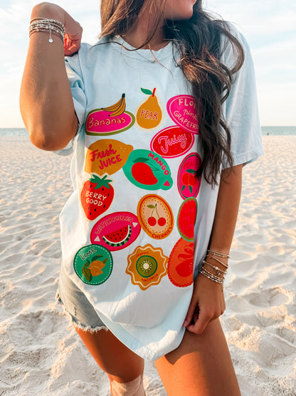 Vintage Fruit Stickers Tee