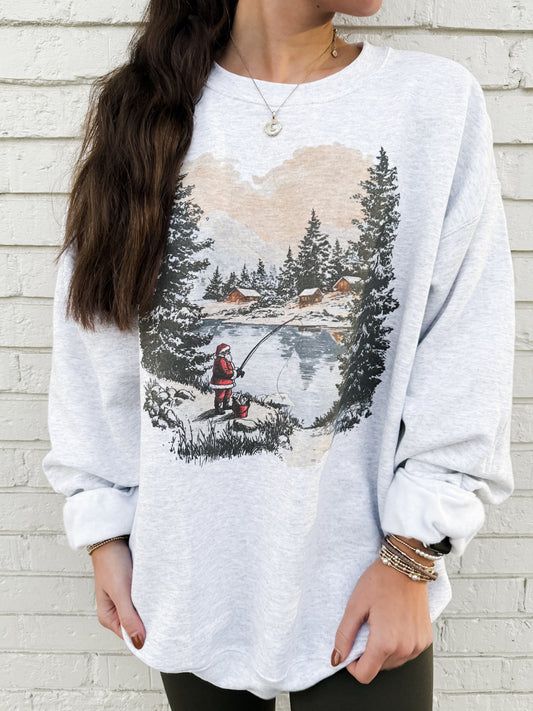 Fishing Santa Sweatshirt