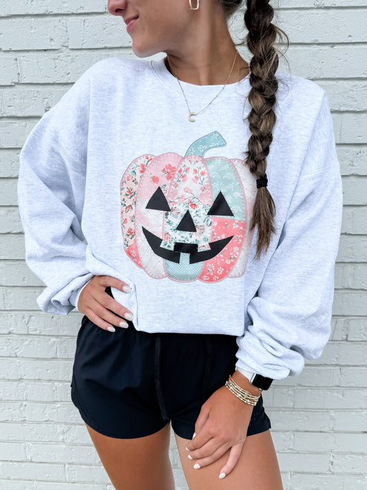 Patchwork Pumpkin Sweatshirt