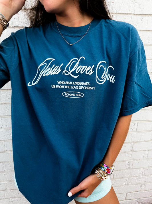 Script Jesus Loves You Midnight Tee