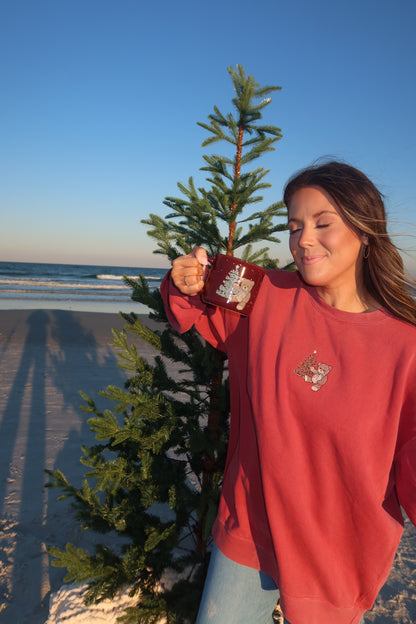 Embroidered Christmas Teddy Sweatshirt (Adult)