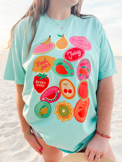 Vintage Fruit Stickers Tee