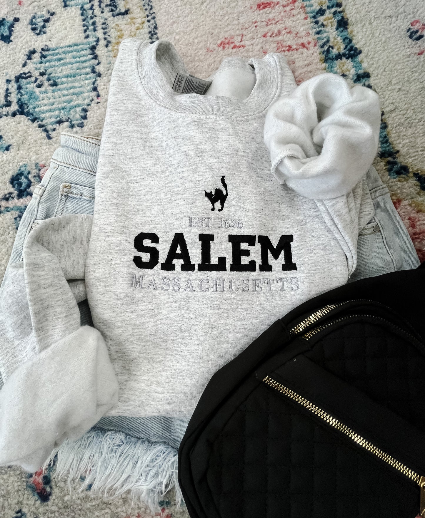 Salem Massachusetts Embroidered Sweatshirt