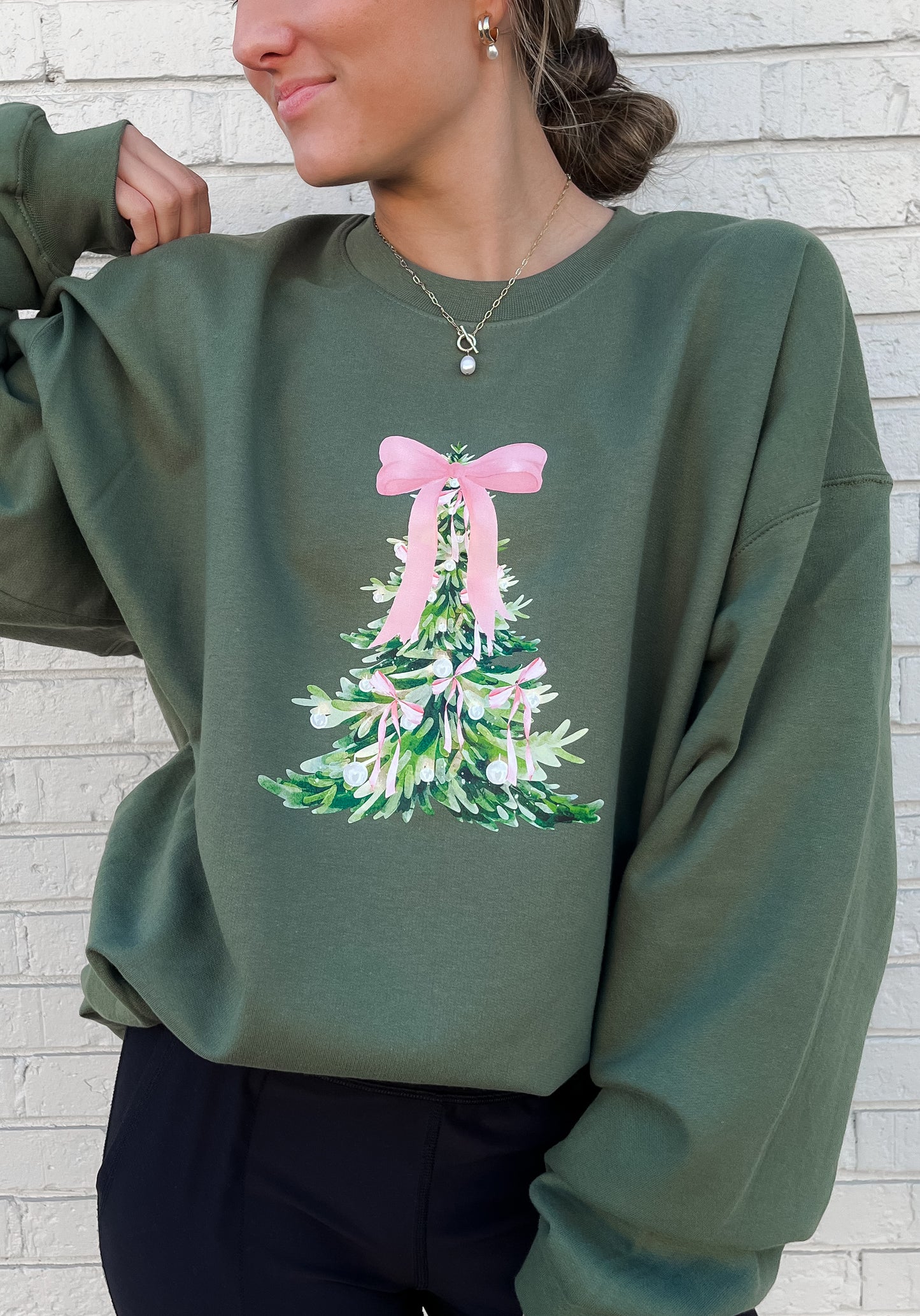 Christmas Tree Bow Sweatshirt