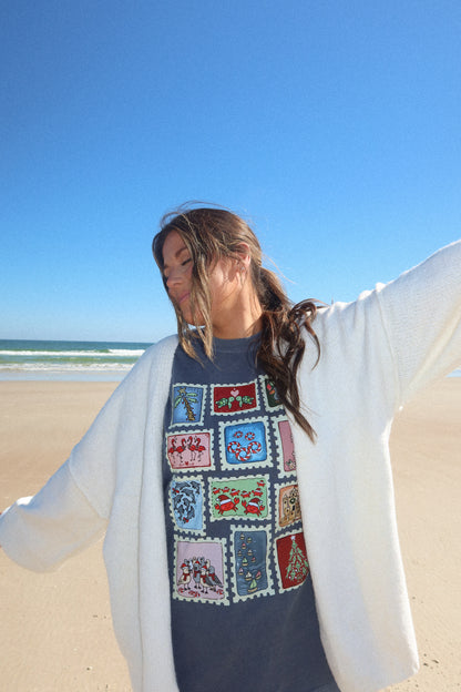 Kaci’s Holiday Beach Stamps Tee