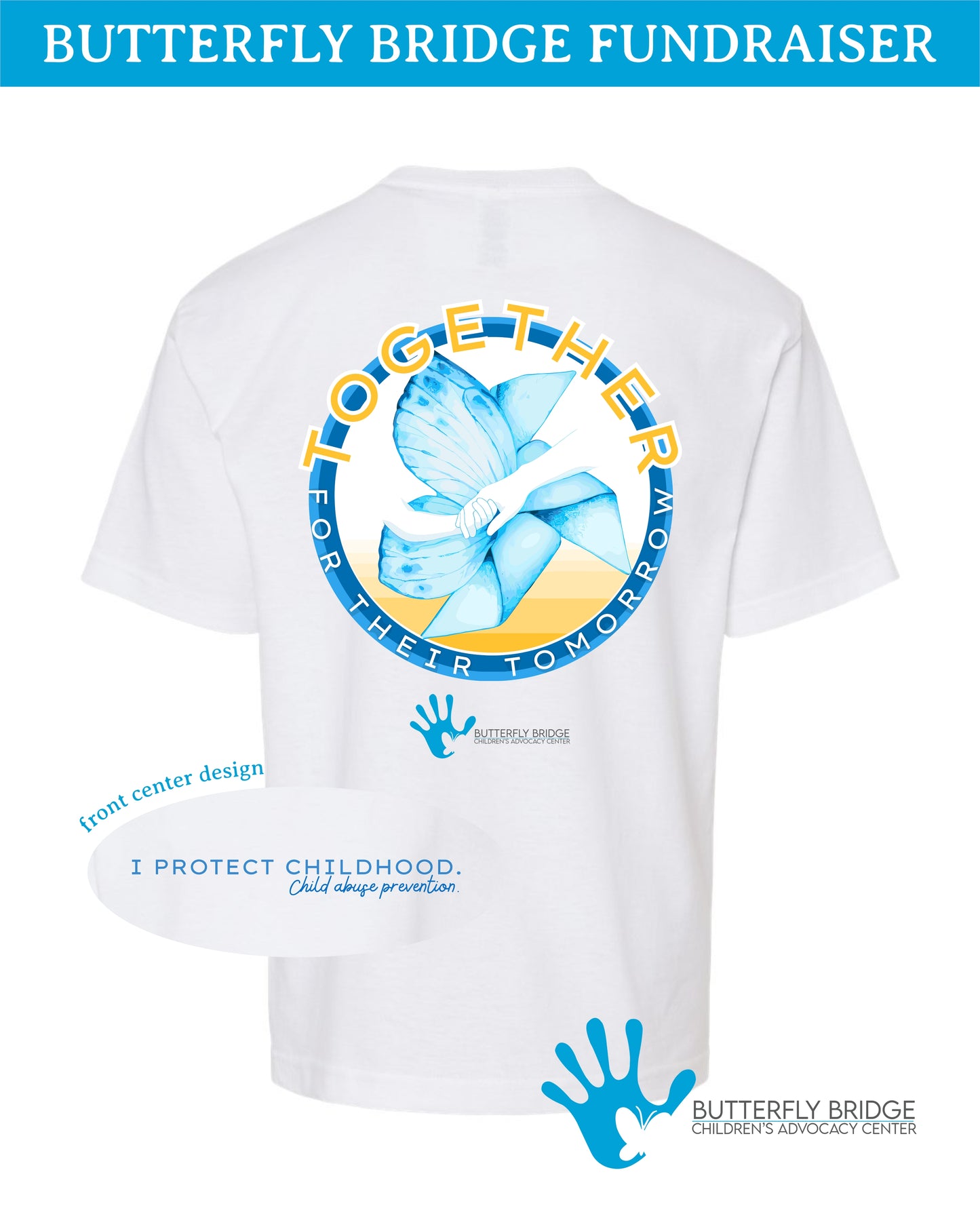 BUTTERFLY BRIDGE TEE : Supporting Child Abuse Prevention