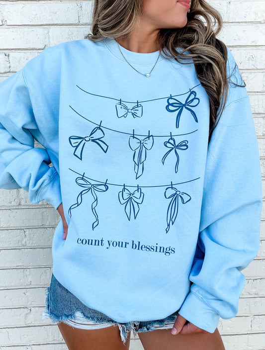 Count Your Blessings Bow Sweatshirt