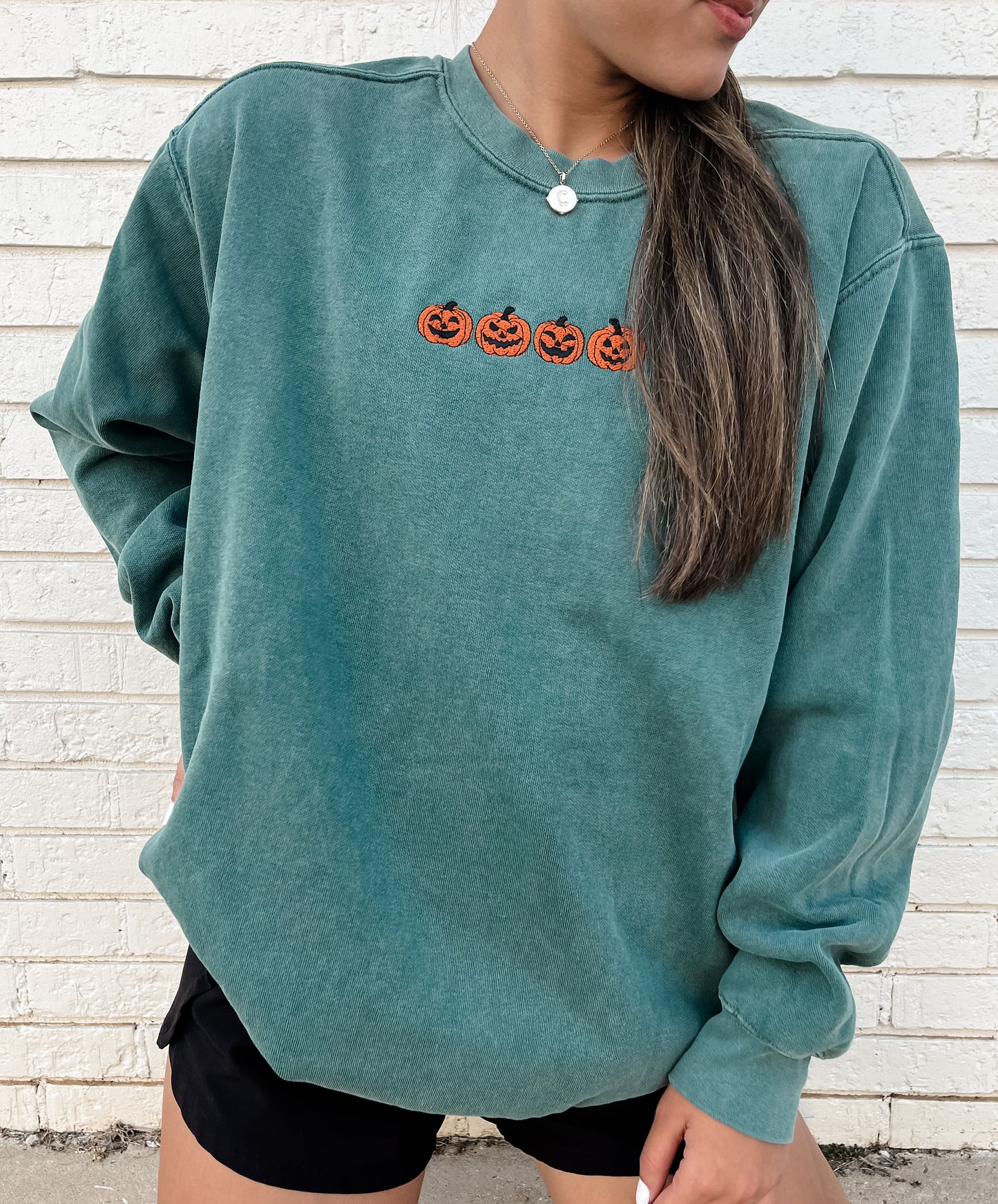 Embroidered Pumpkins Sweatshirt