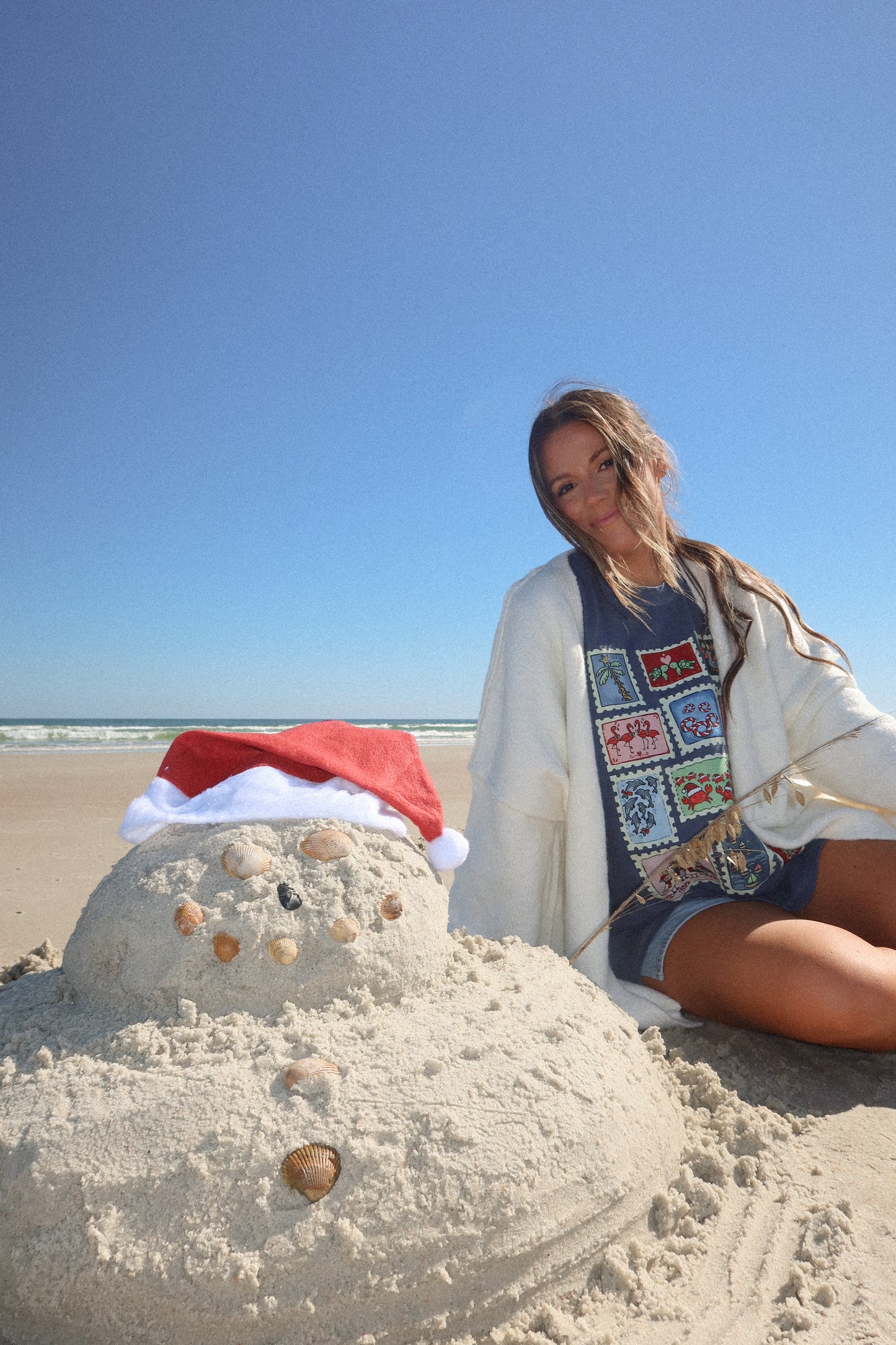 Kaci’s Holiday Beach Stamps Tee