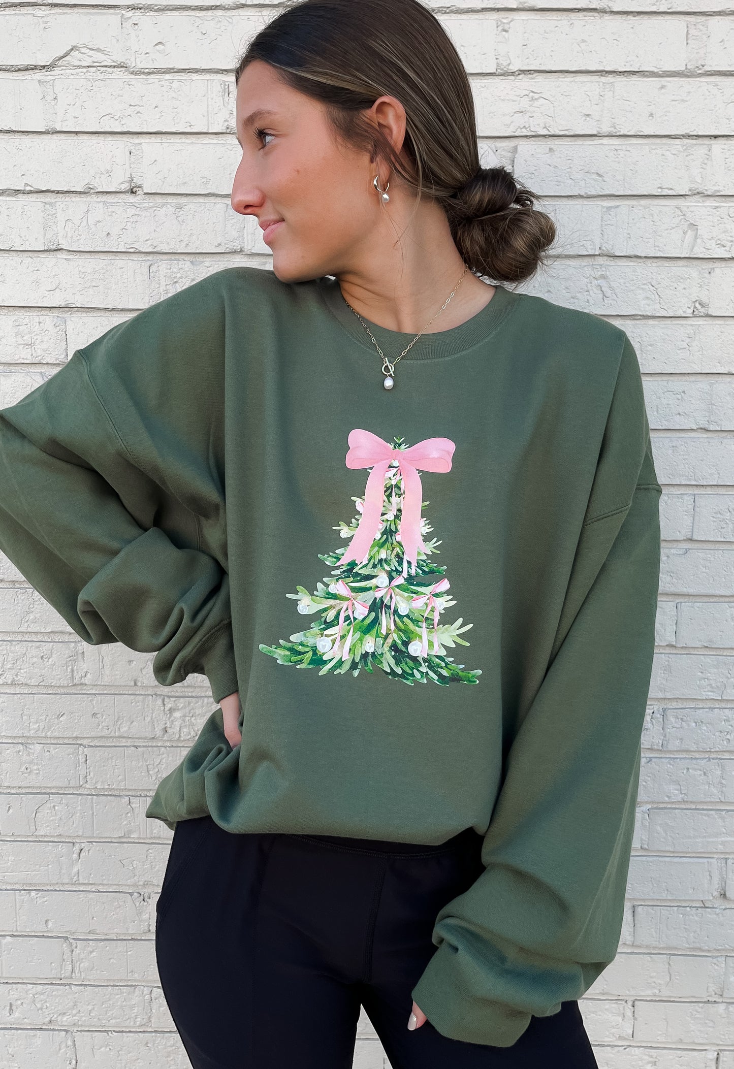 Christmas Tree Bow Sweatshirt