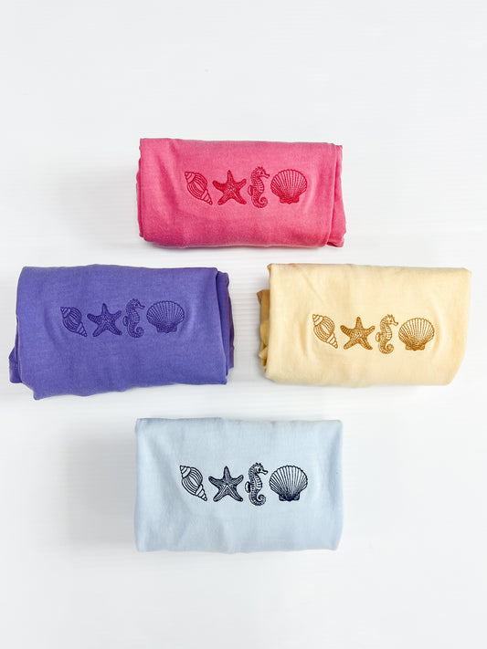 Embroidered Beach Icons Tee