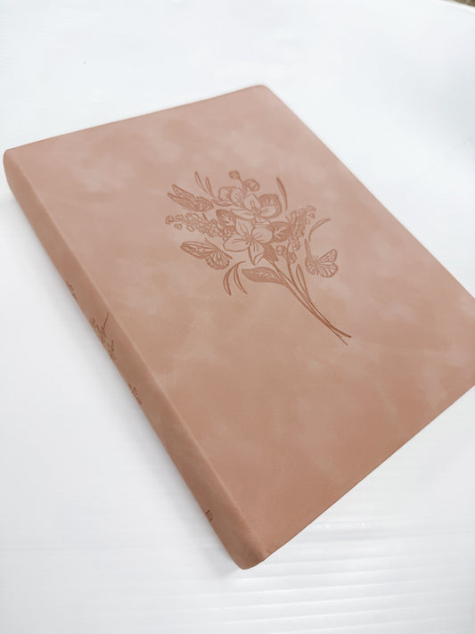 Large Print Pink Leather Notetaking Bible : KJV