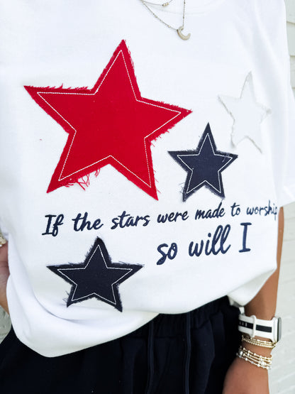 Embroidered Stars Tee & Shorts Set