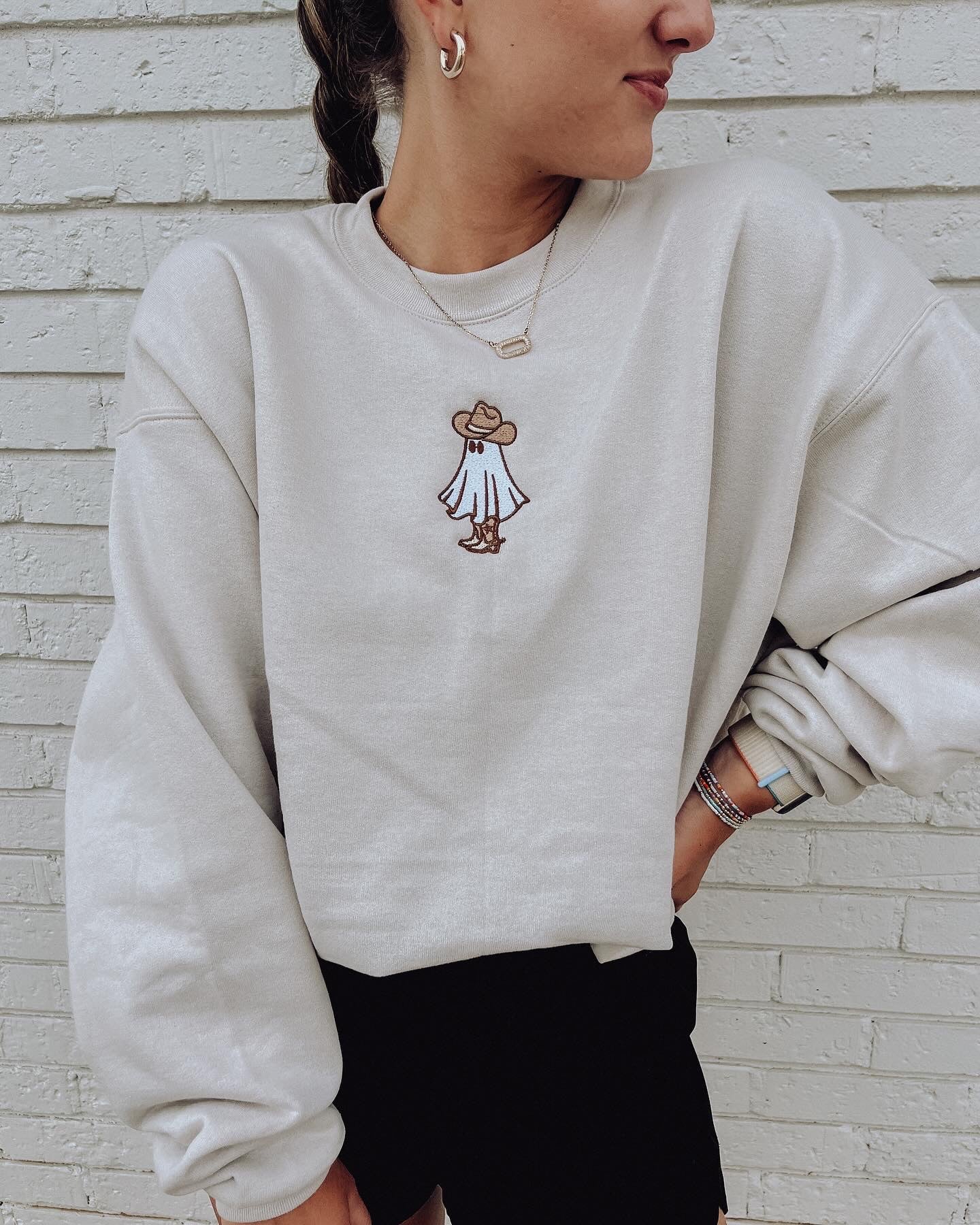 Cowboy Ghost Embroidered Sweatshirt