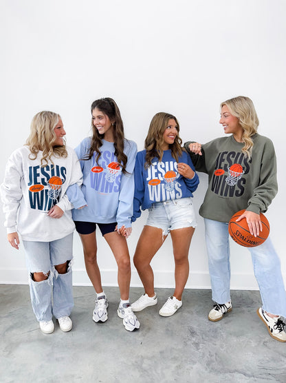 JESUS WINS Basketball Sweatshirt