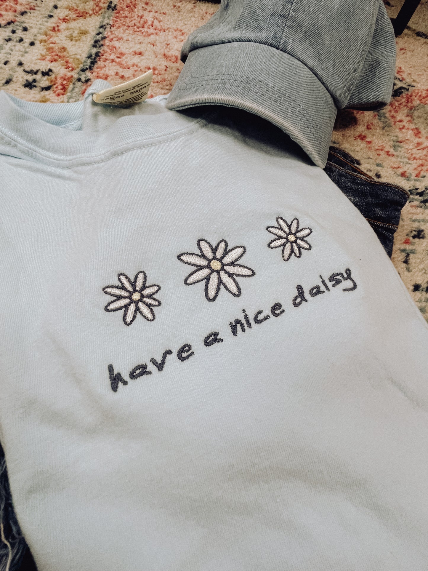 Have a Nice Daisy Embroidered Tee