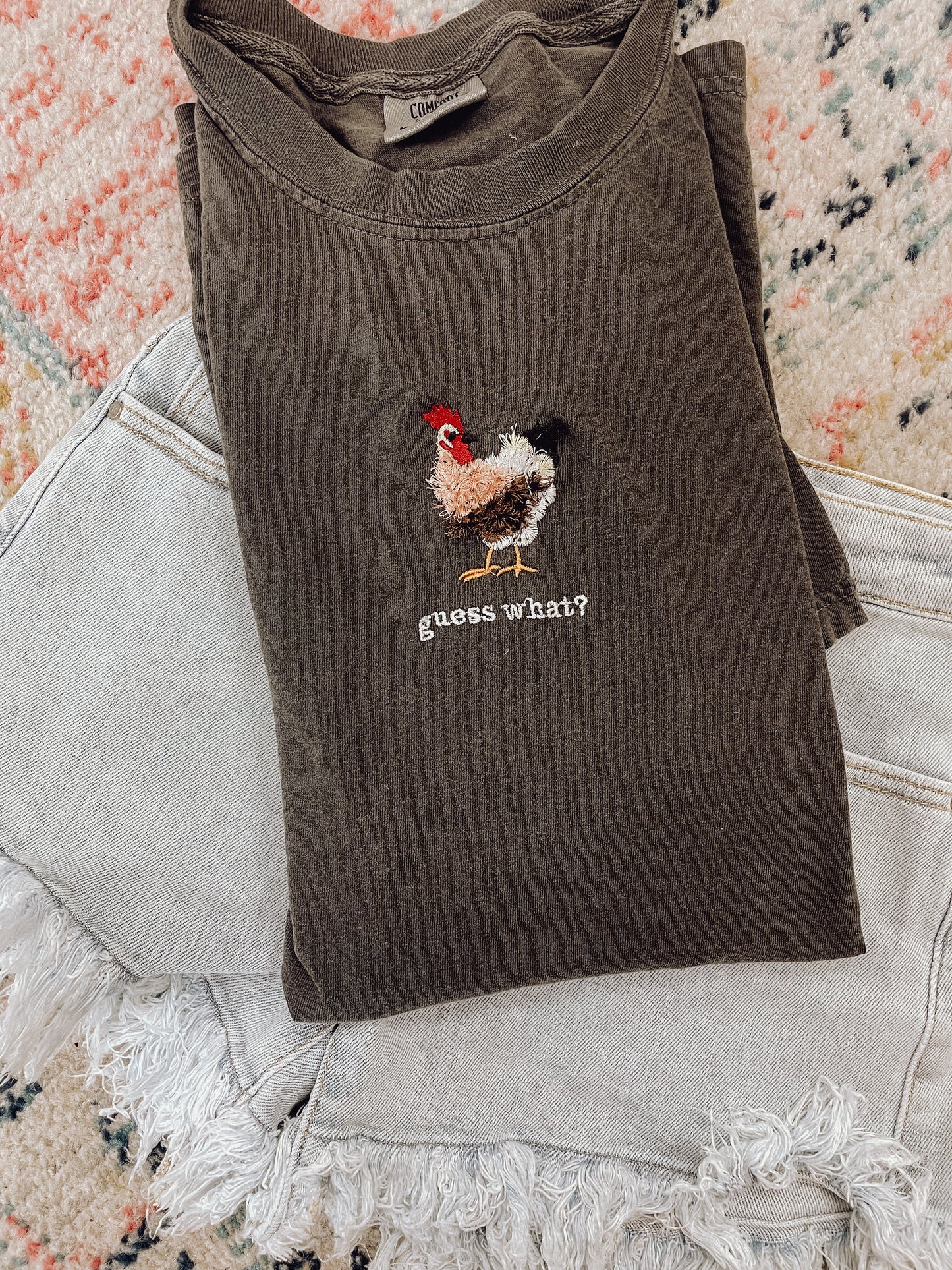 Guess What? Embroidered Tee