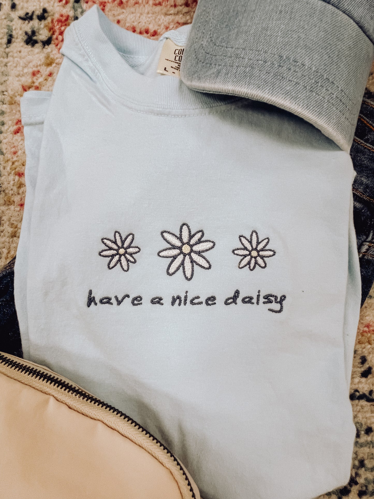 Have a Nice Daisy Embroidered Tee