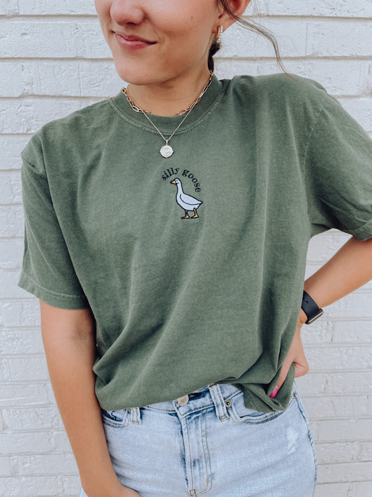 Silly Goose Embroidered Tee